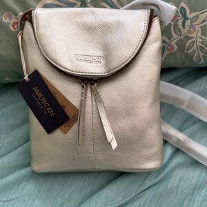 American Leather Co. Metallic Gold Backpack